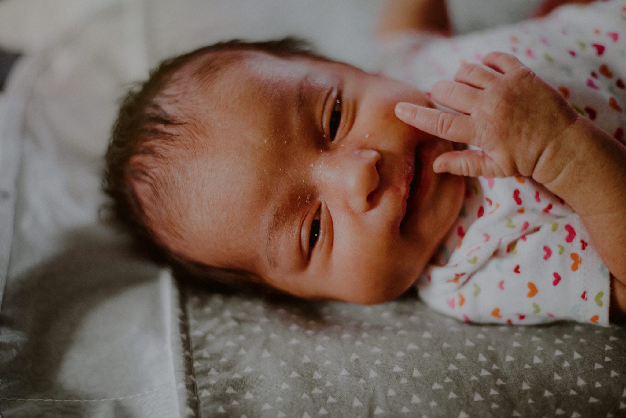 closeup of newborn baby portrait