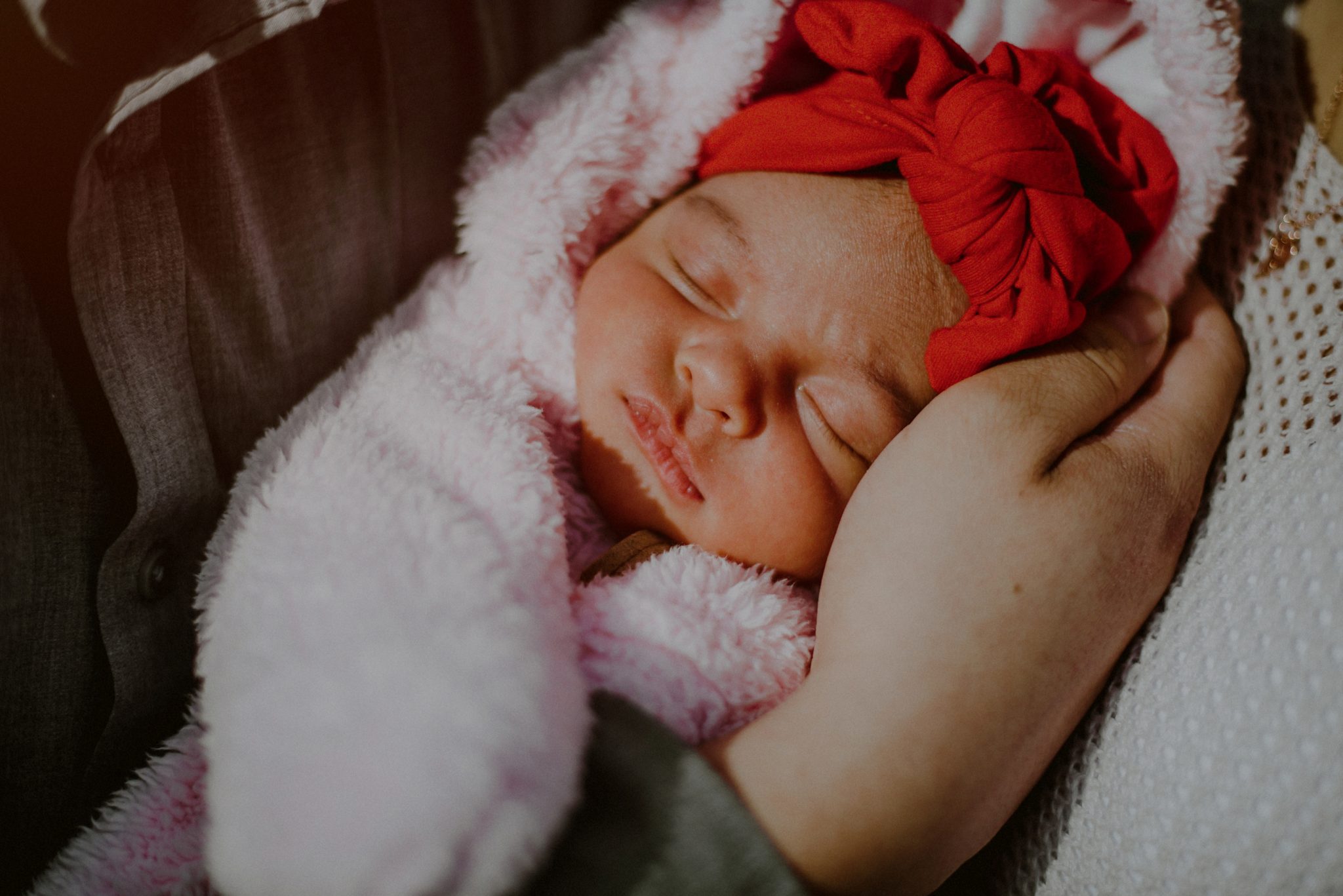 close up of face in newborn portrait