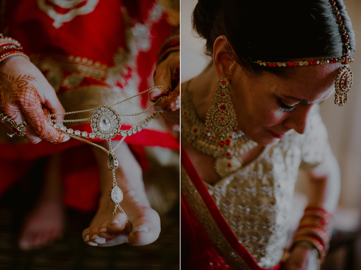 creative getting ready photos of indian bride