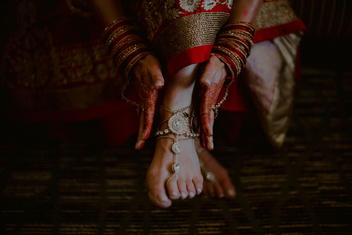 indian wedding photos of bride jewelry and shoes