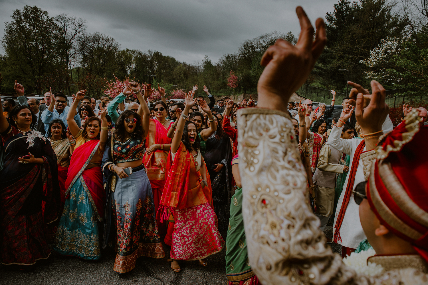 joyful and colorful baraat celebration before indian ceremony