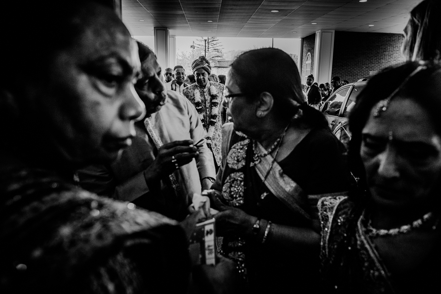 groom entrance to indian wedding ceremony after baraat