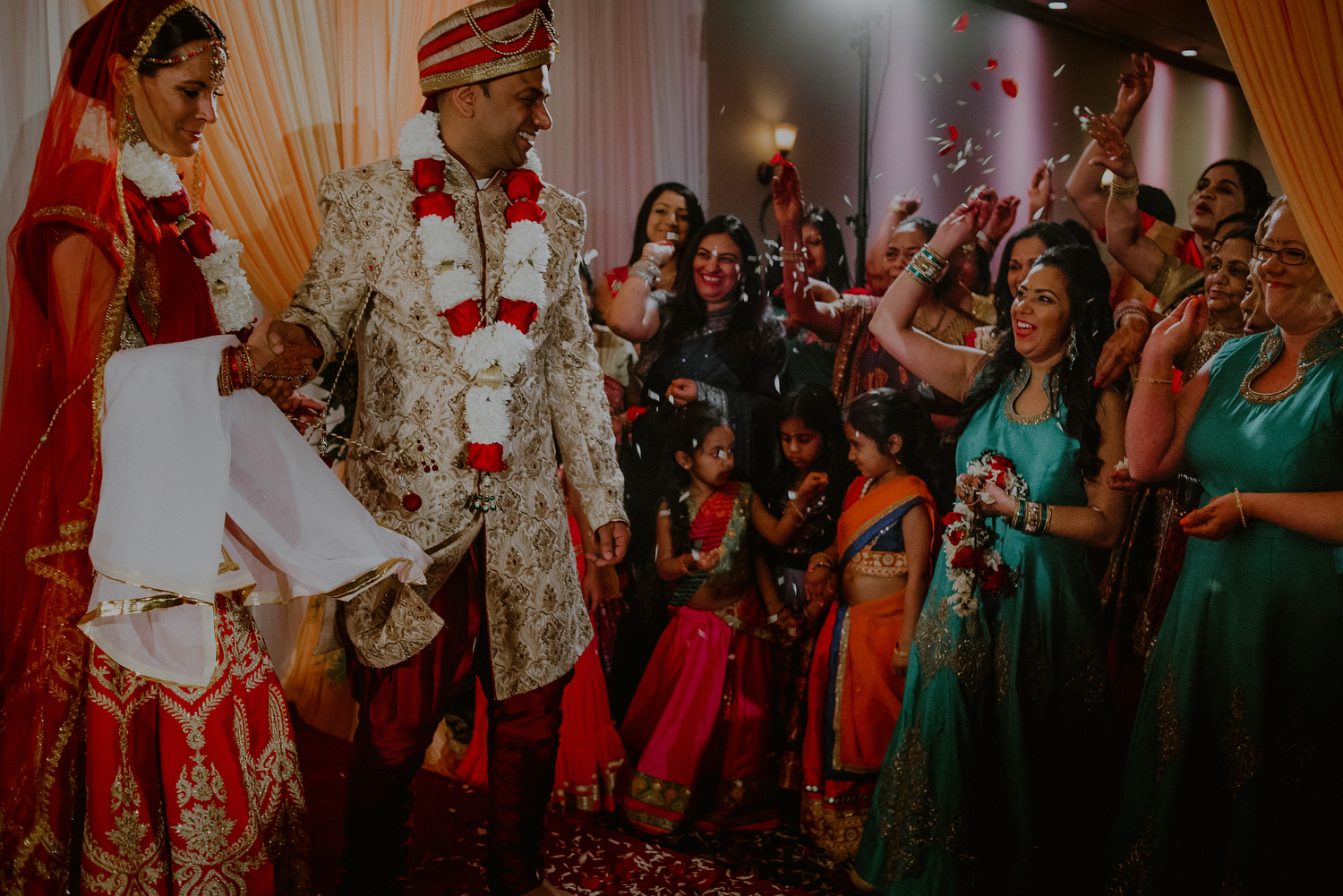 bride and groom circle fire during indian wedding rituals