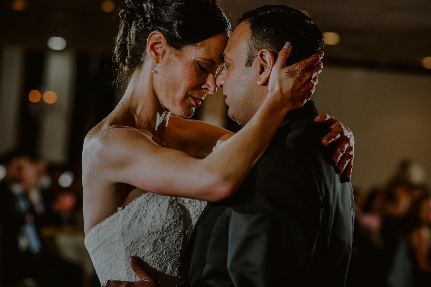 bride and groom emotional first dance 