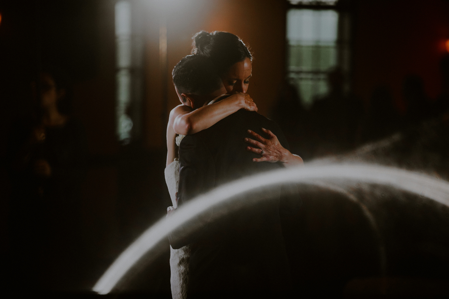 creative photo of bride and groom emotional first dance