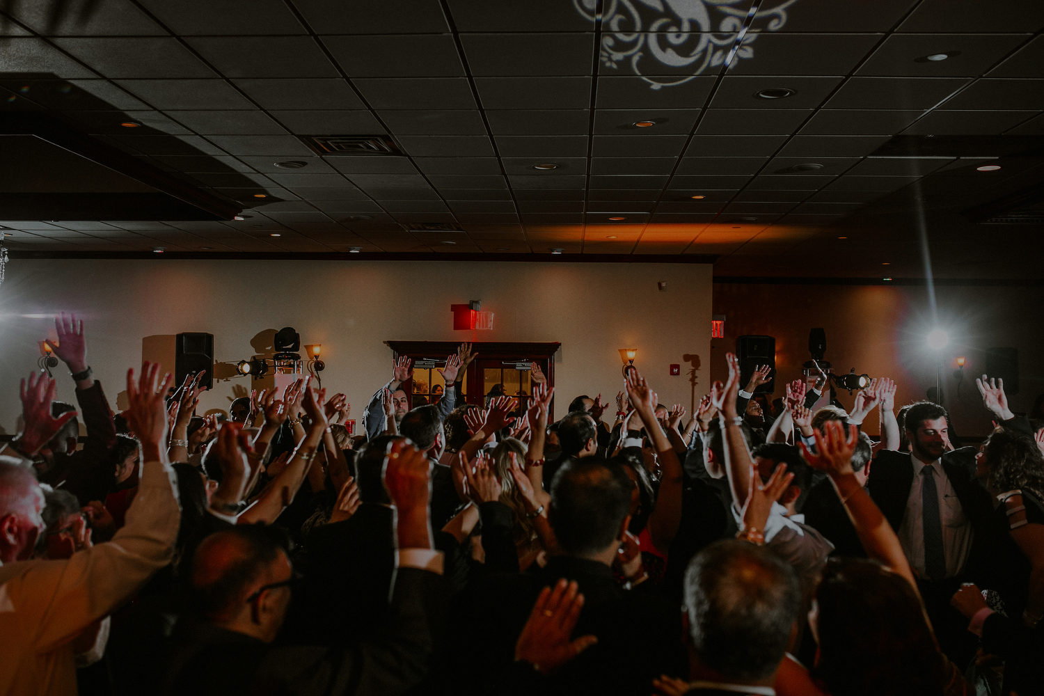 indian wedding photo of reception dance floor