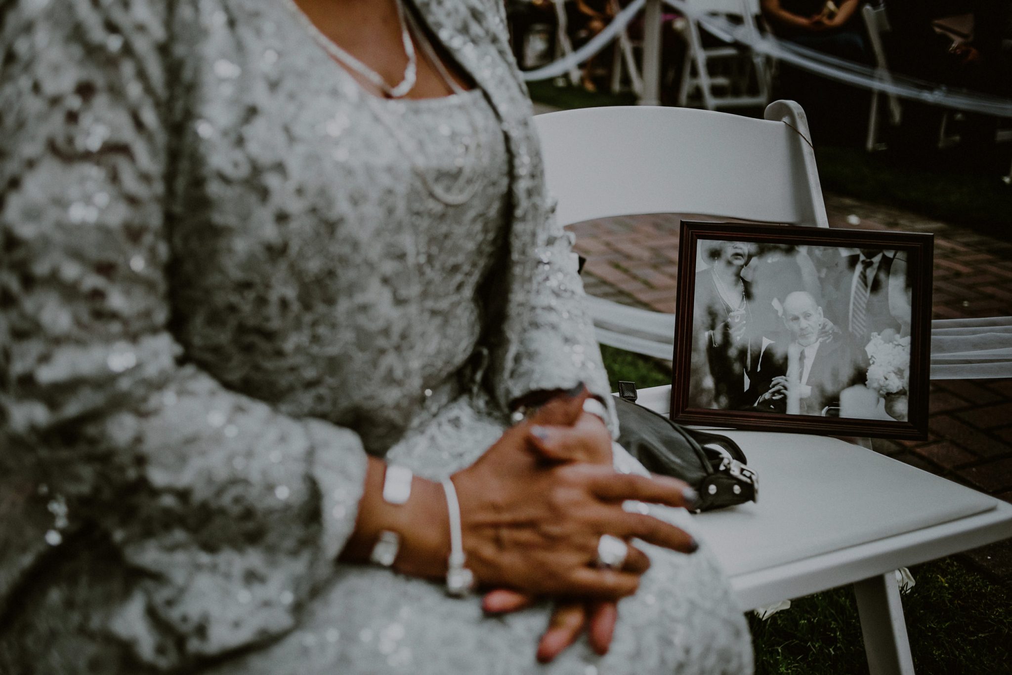 framed picture of deceased father of groom