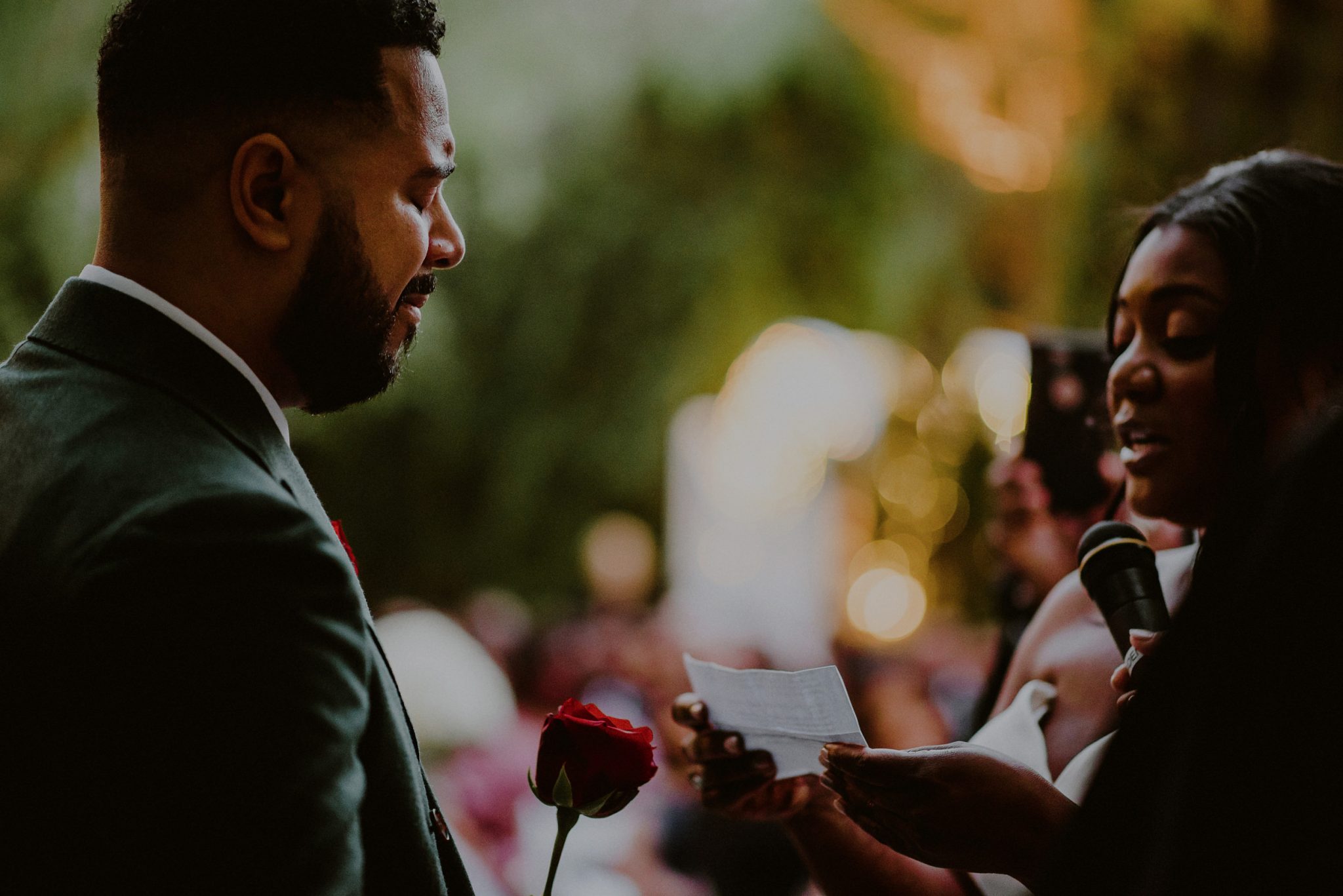 emotional wedding ceremony moment 