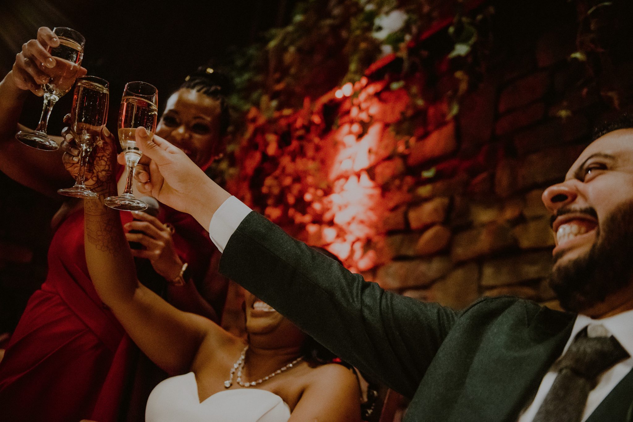 joyful expression on groom's face during toast at fox hollow