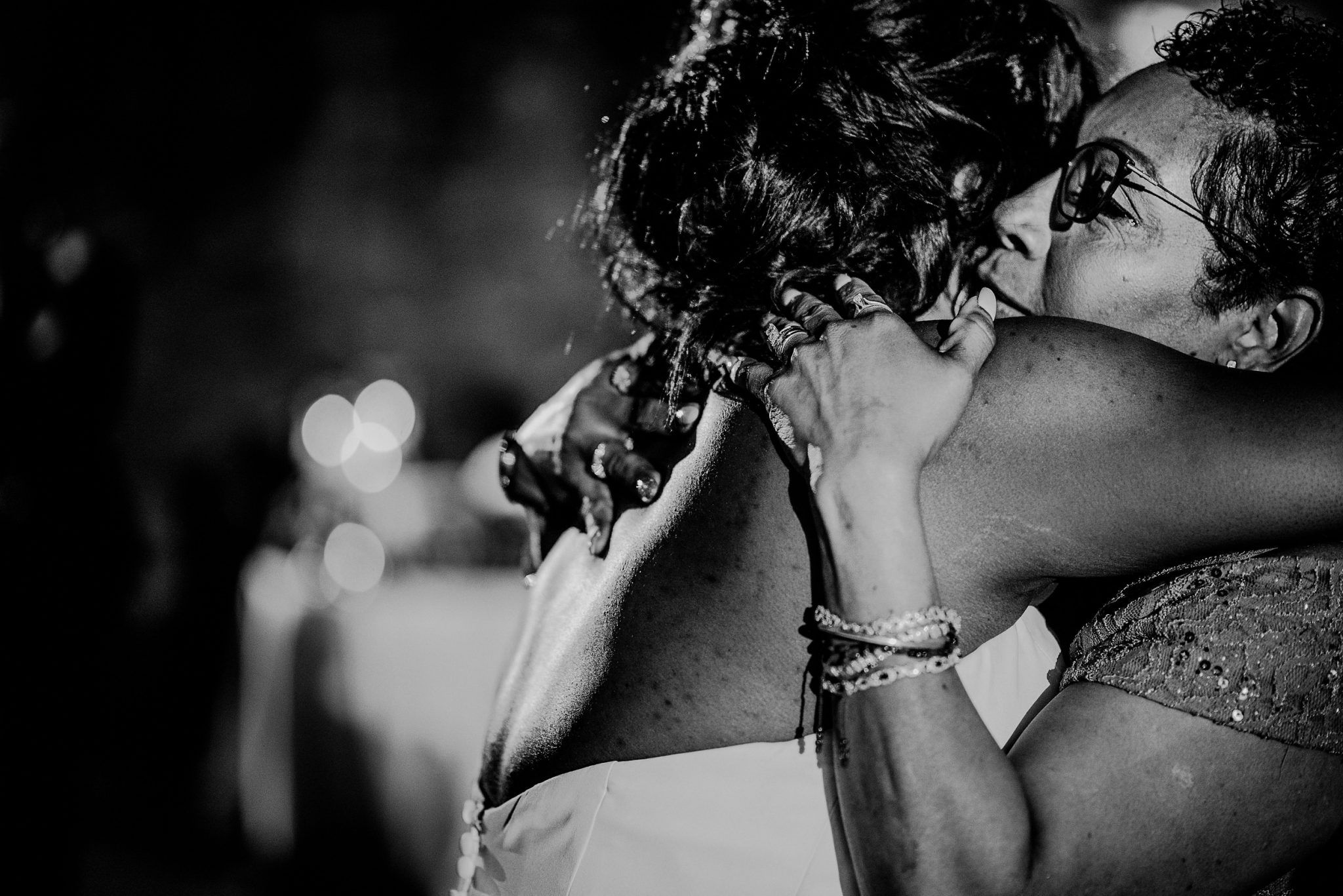 emotional photo documenting bride and mother dance