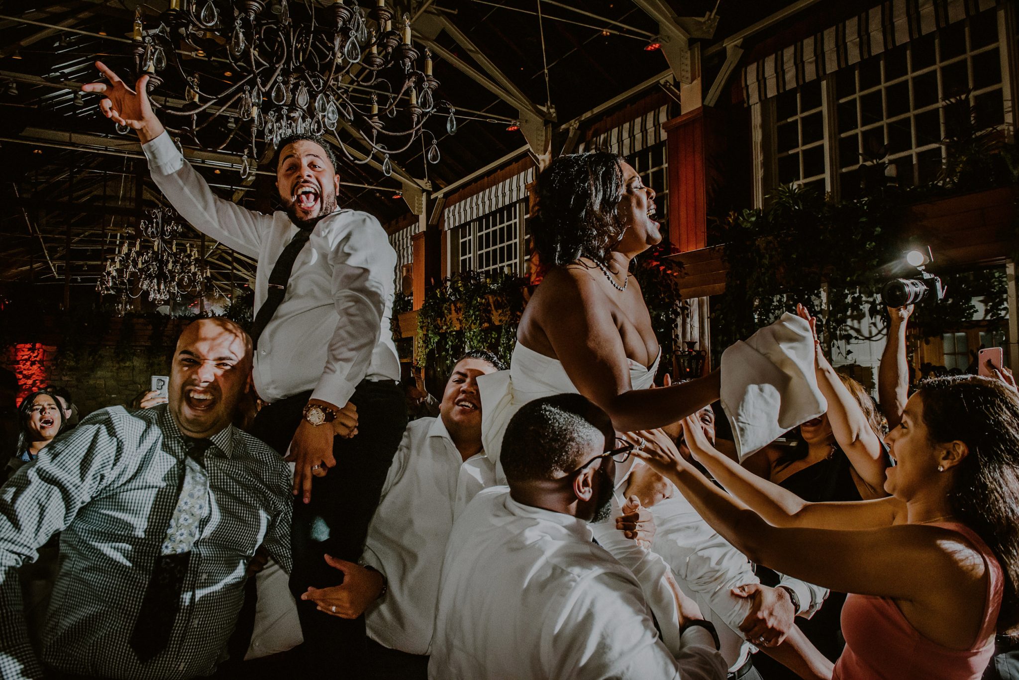 bride and groom on dance floor party at fox hollow wedding venue reception