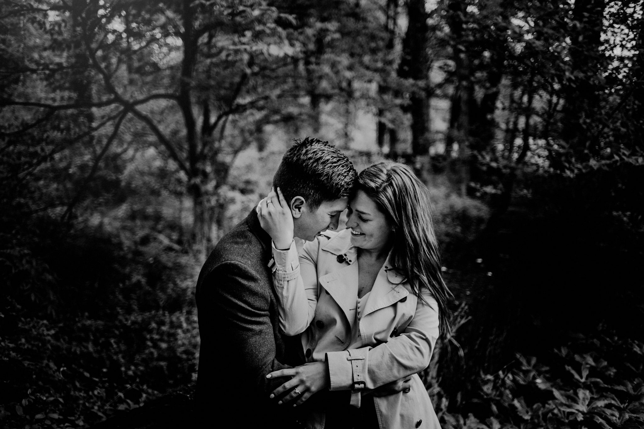 black and white artistic engagement photo