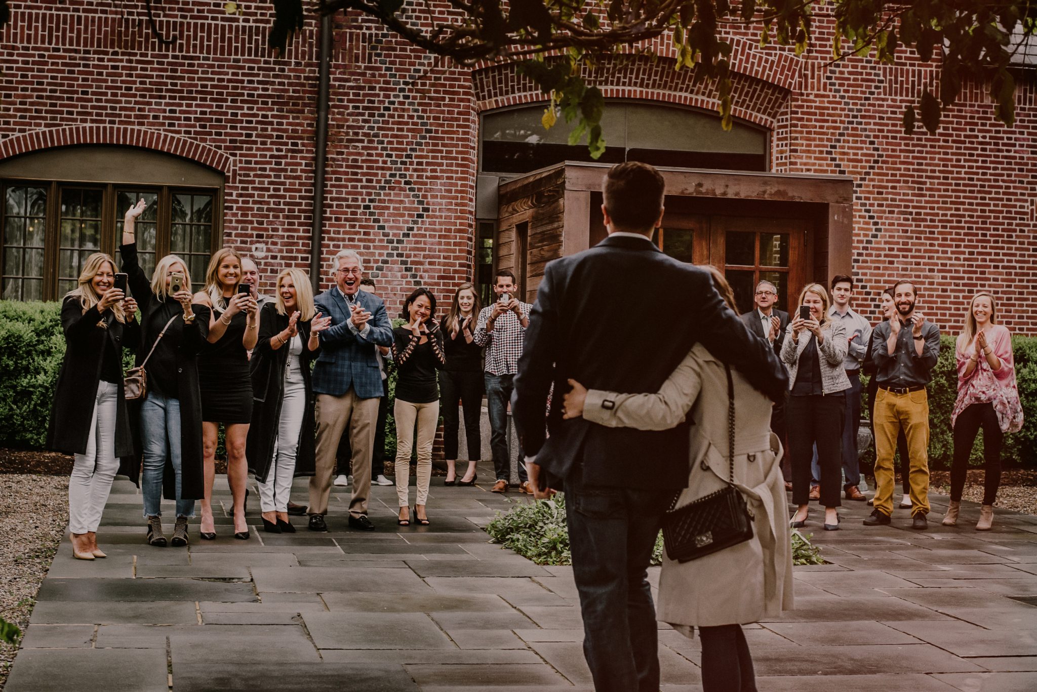 surprise proposal in front of family