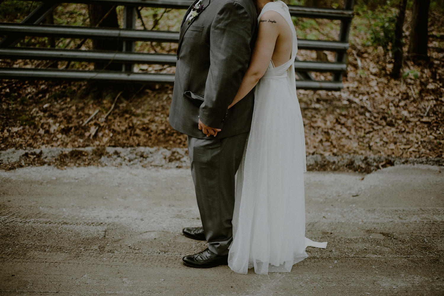 bride and groom first look 