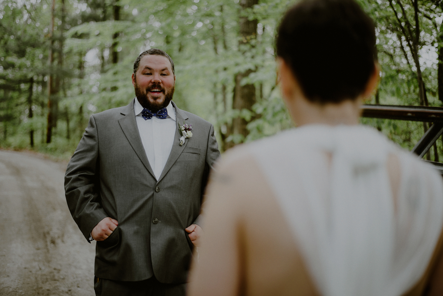 emotional wedding photography during first look