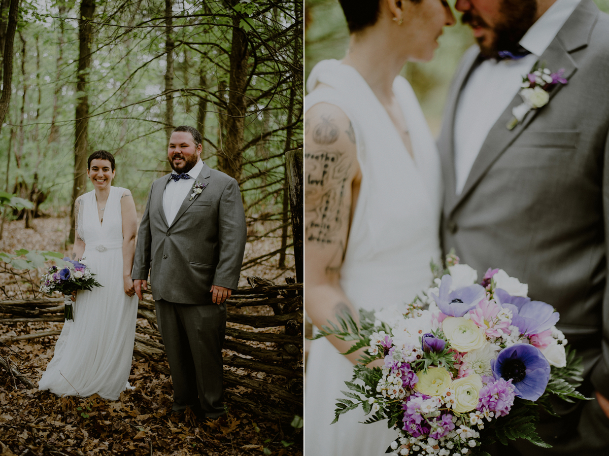 tattooed bride and groom wedding portraits in NJ