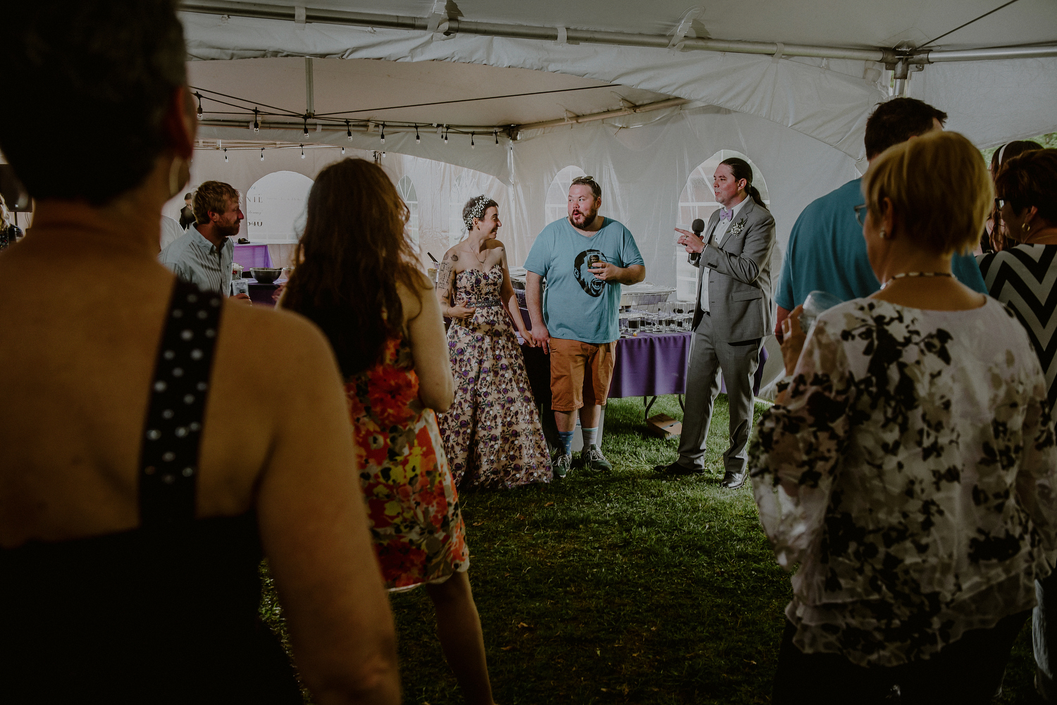 tented wedding reception funny speeches