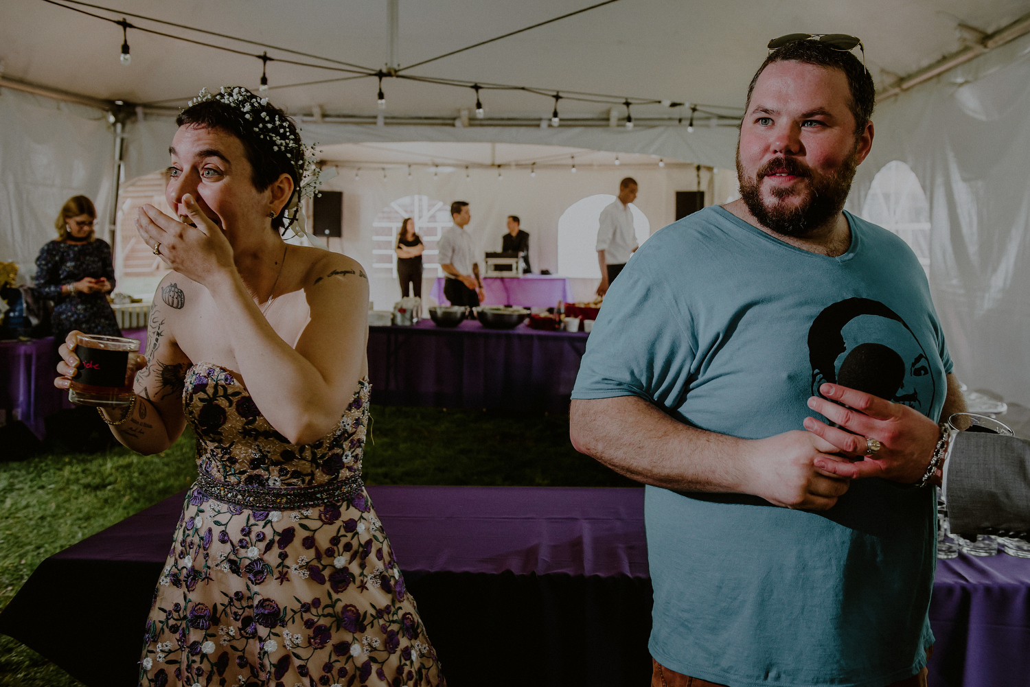 candid wedding photos of reactions during speeches