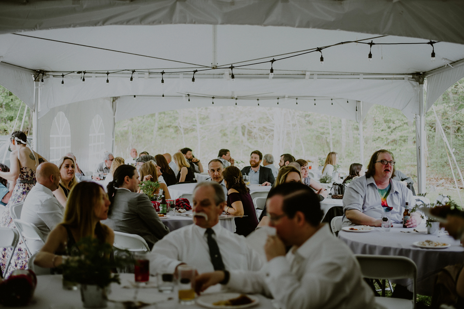 tented backyard wedding set up in central nj