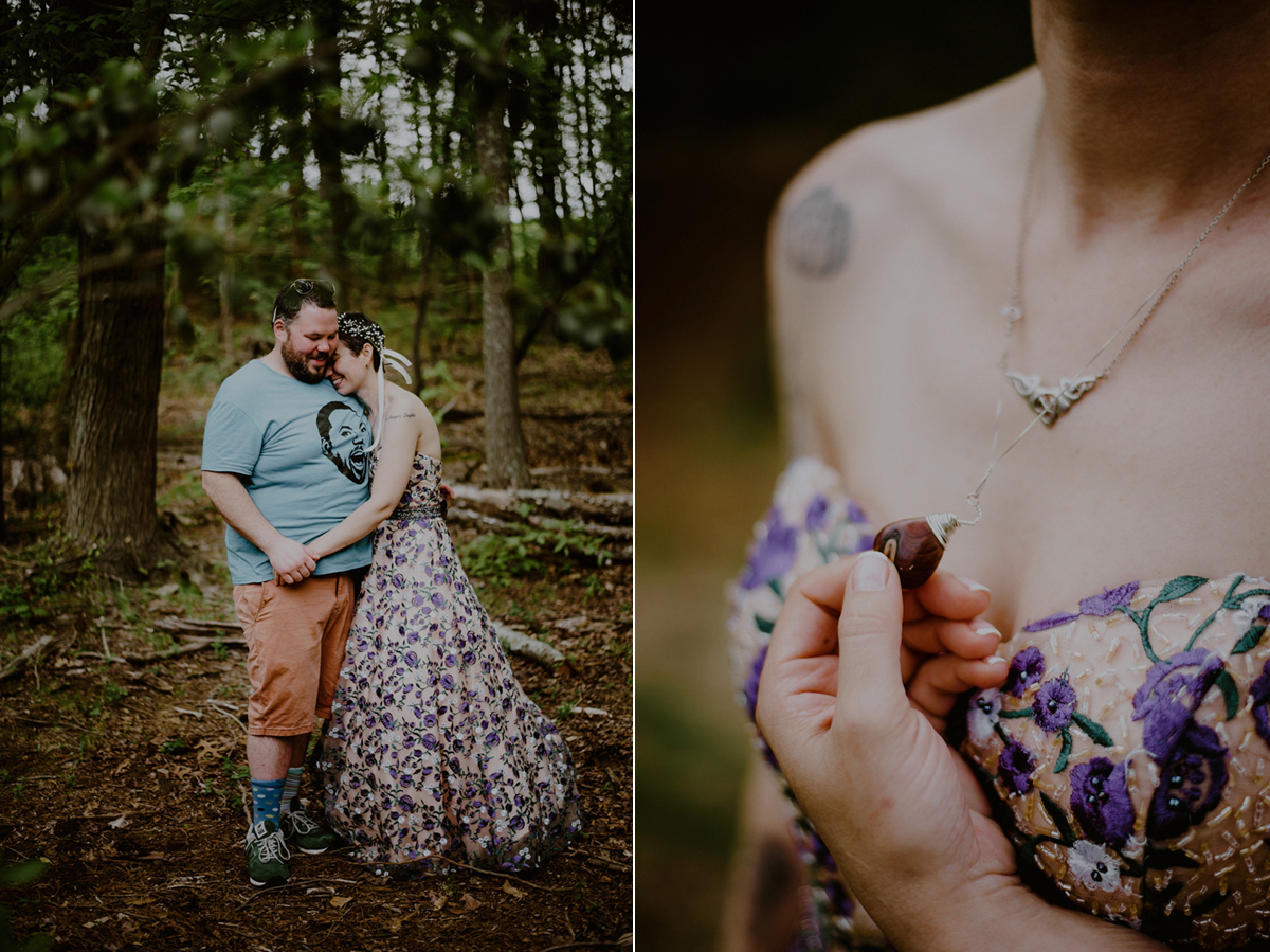 tattooed bride with alternative wedding dress 