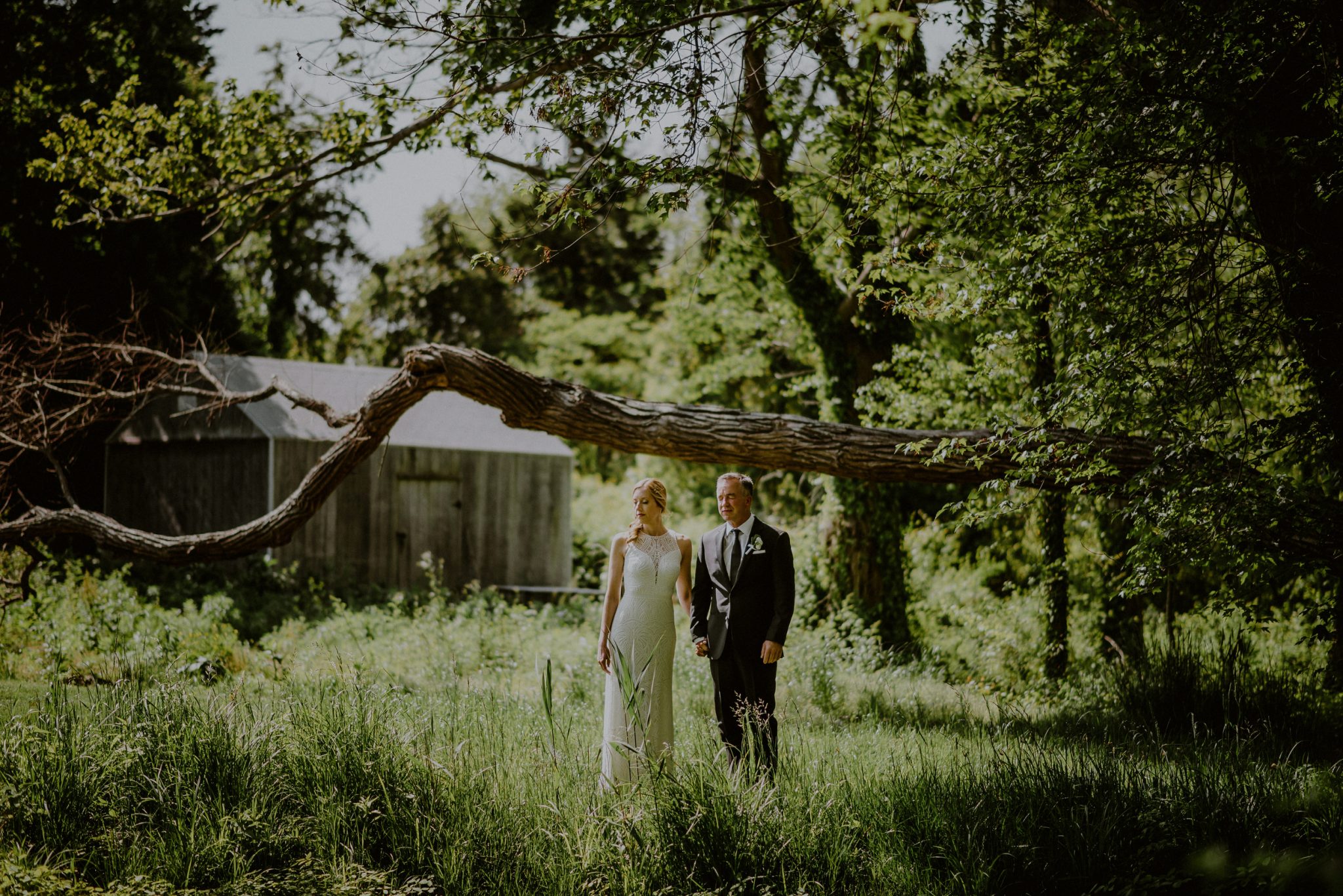 environmental wedding portrait in cape may wedding