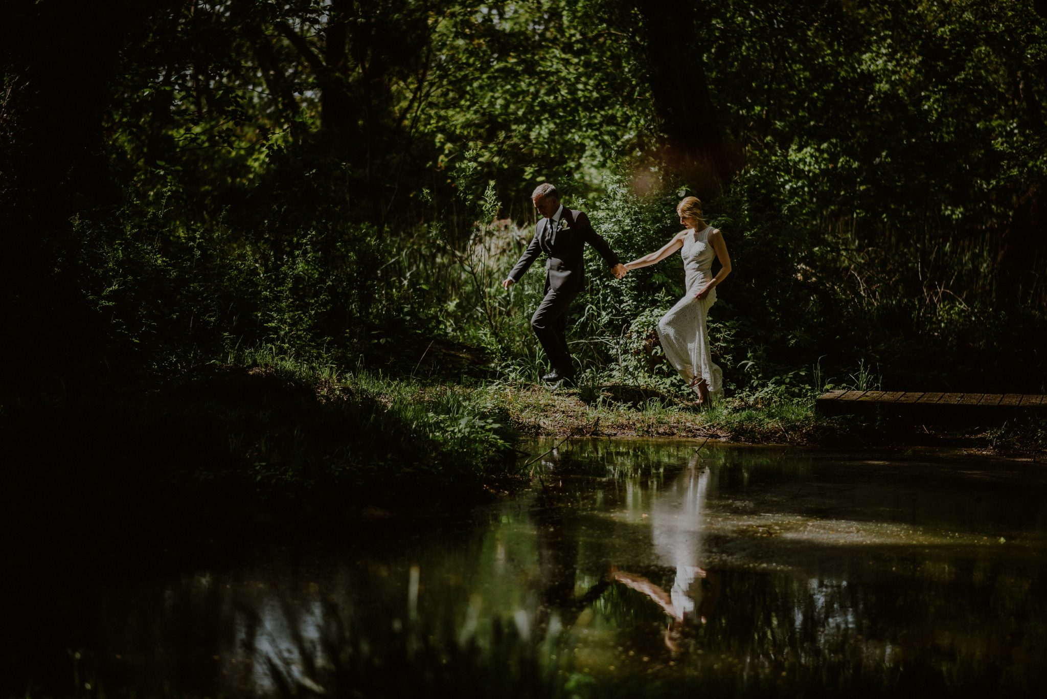 bride and groom artistic wedding portraits