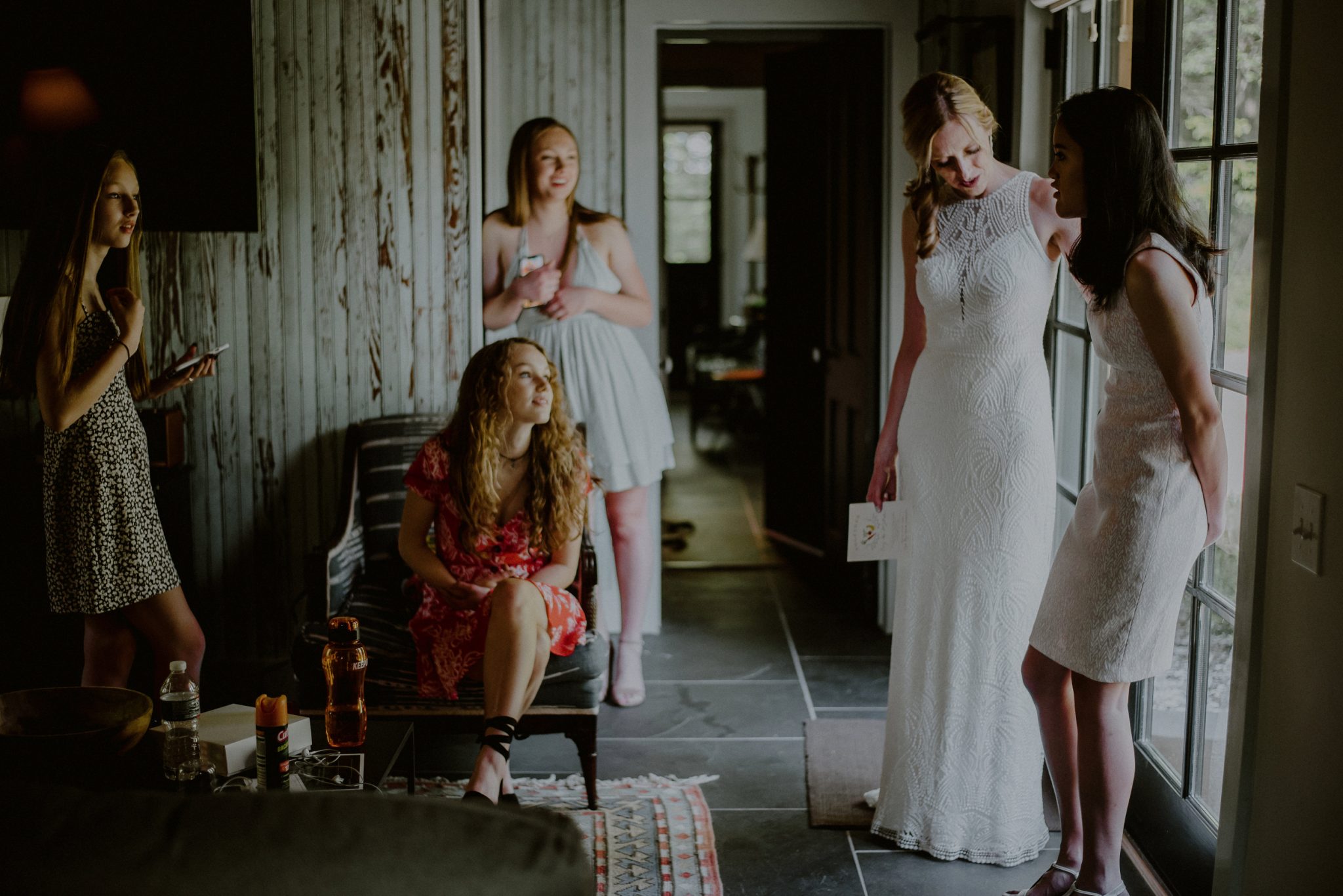 family gathers before ceremony