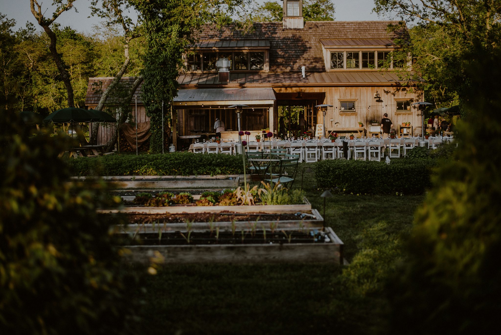 farm to table wedding set up