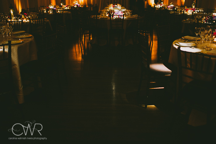 Harold Pratt House NYC Wedding: decorated dinner room tables