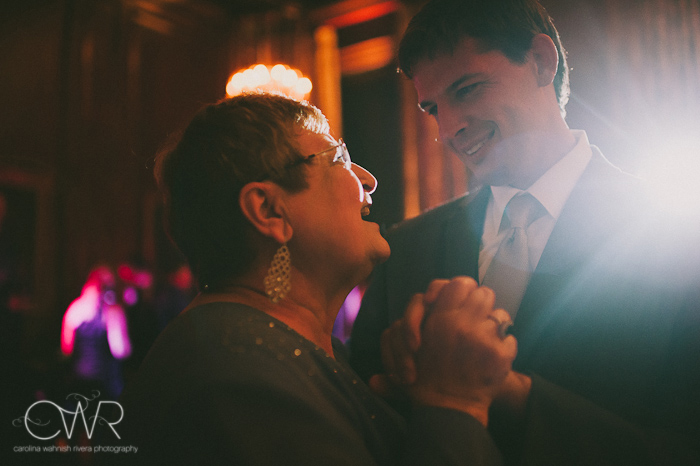 Harold Pratt House NYC Wedding: happy moment between groom and mom