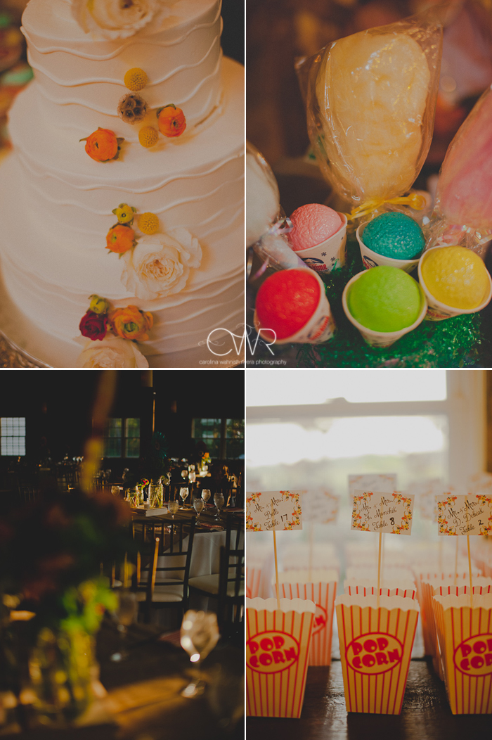 laurita winery wedding: carnival themed details