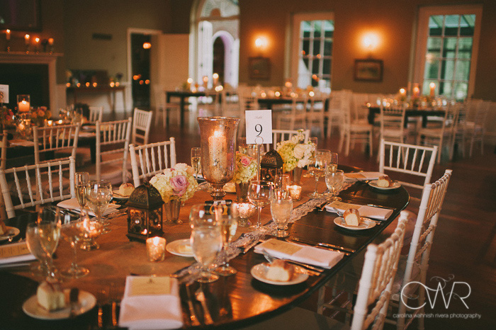 candlelit wedding reception
