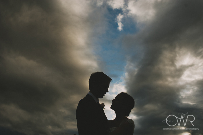 new york farm wedding creative silhouette portrait of bride and groom