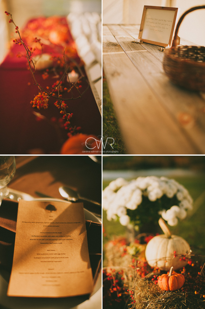 small town wedding details for fall themed wedding