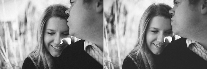 winter wedding photography - engagement session in black and white in december