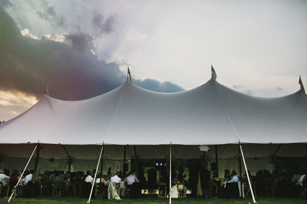 outdoor tented wedding reception