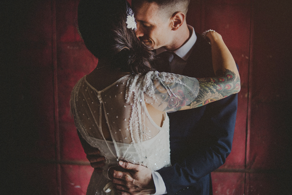 factory wedding photos