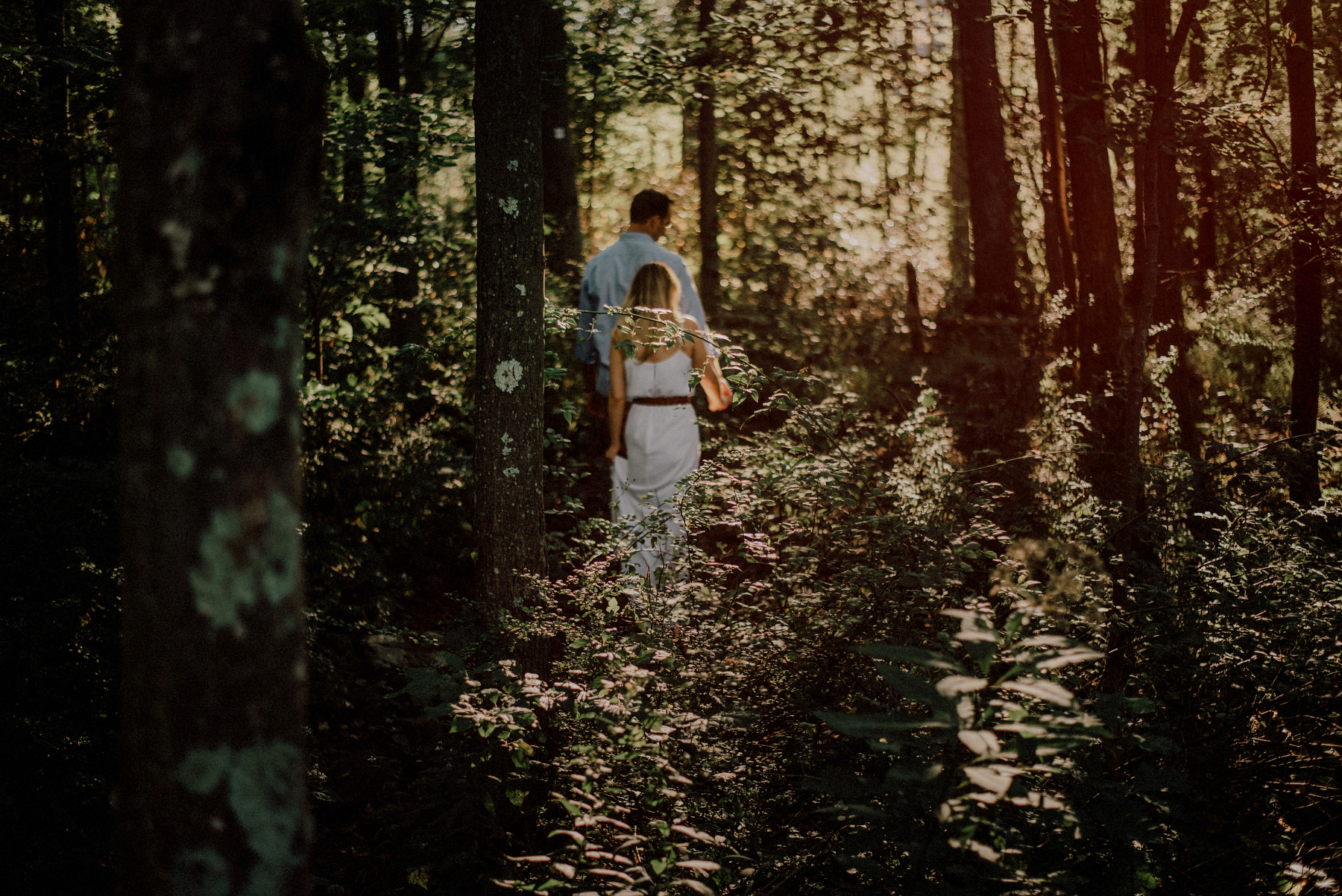 wooded engagement session in nj