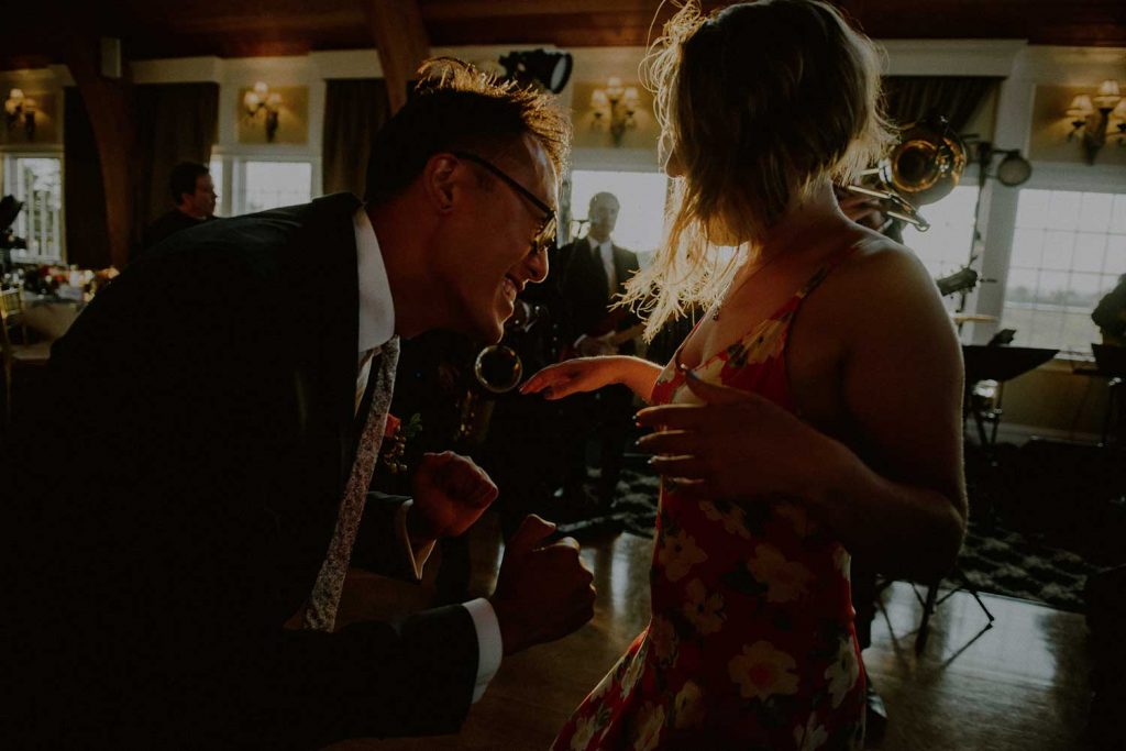 daytime dance floor scene during wedding reception