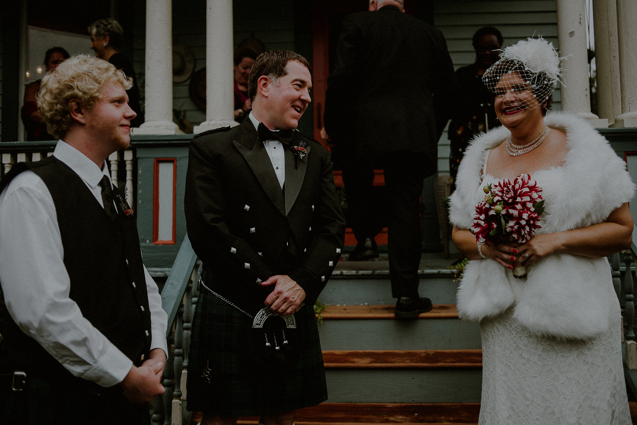 intimate front porch wedding