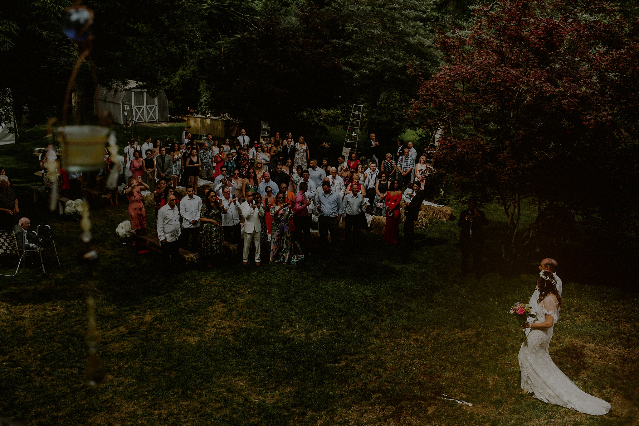 outdoor backyard wedding ceremony