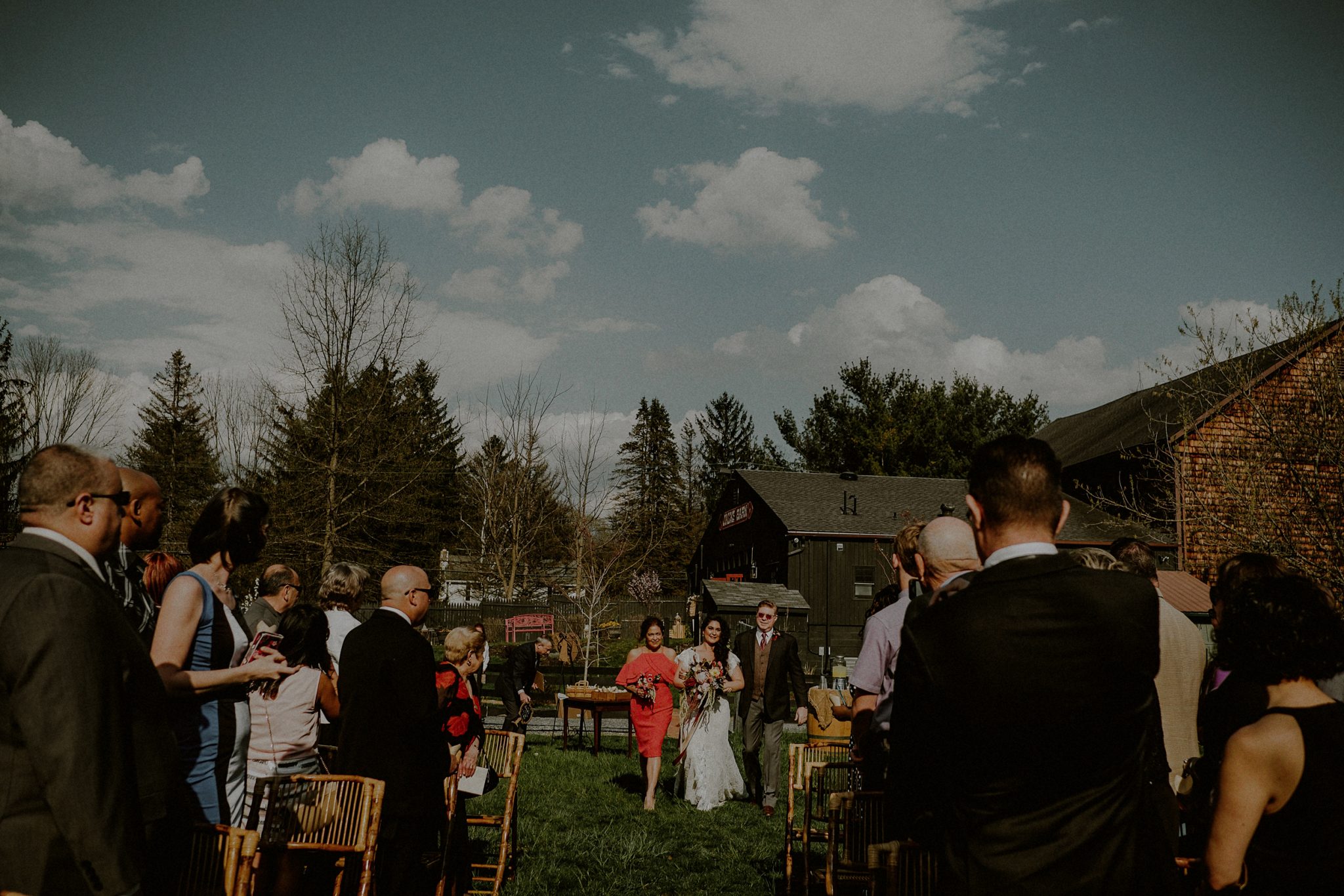 outdoor barn wedding ceremony