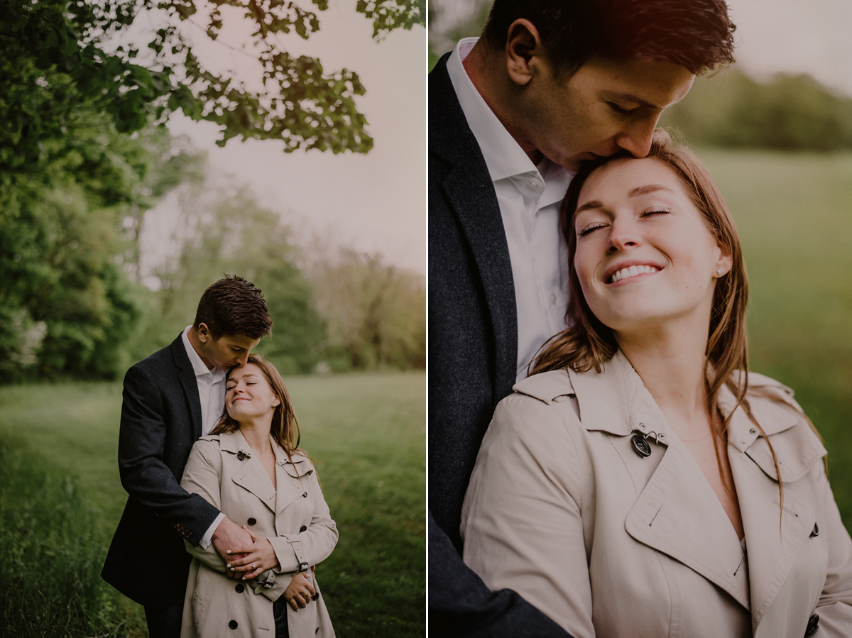 romantic engagement picture at park in gladstone nj - Surprise engagement photography