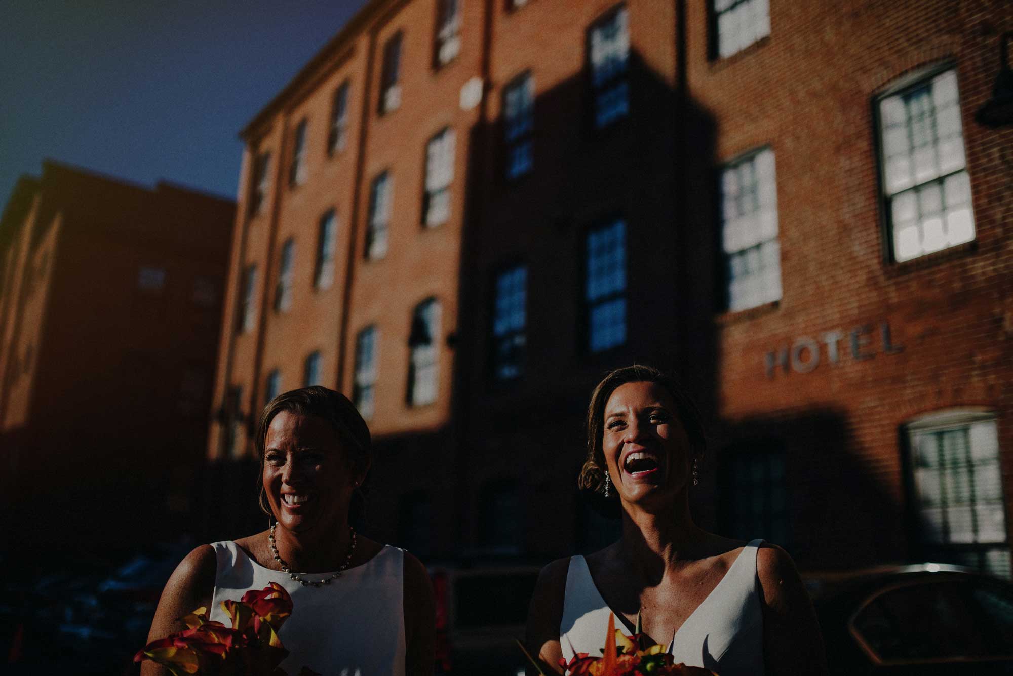 lesbian wedding happy couple smiling