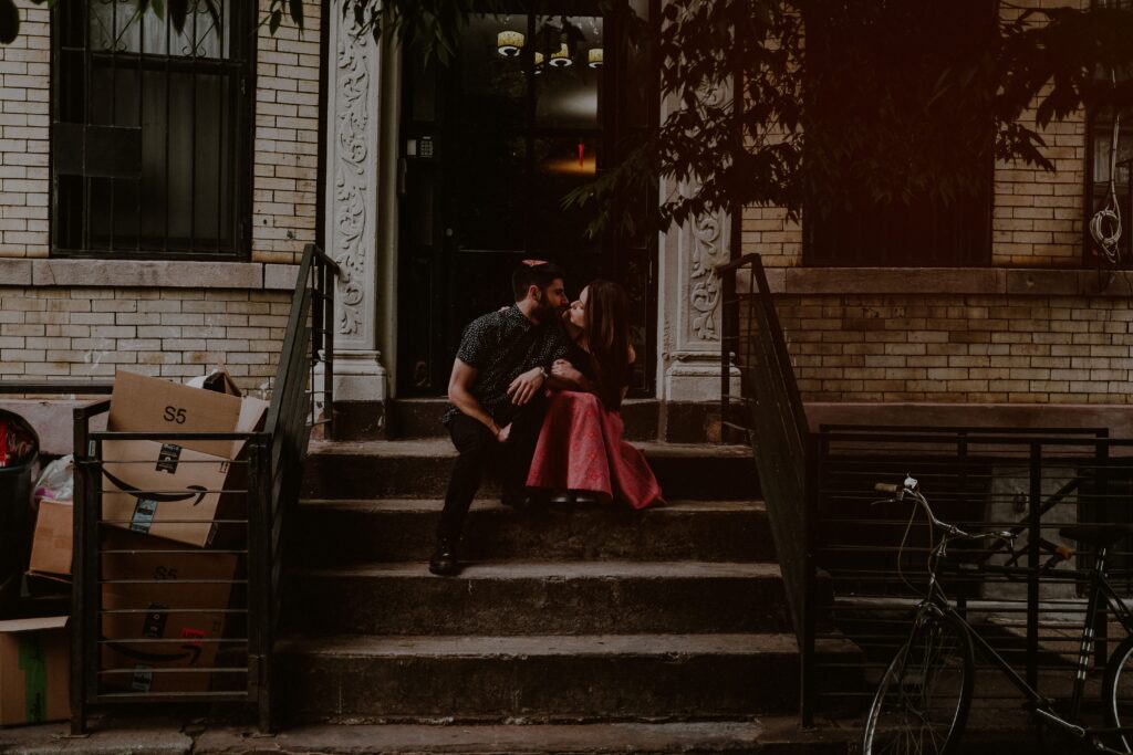 Brooklyn NY engagement session brownstone