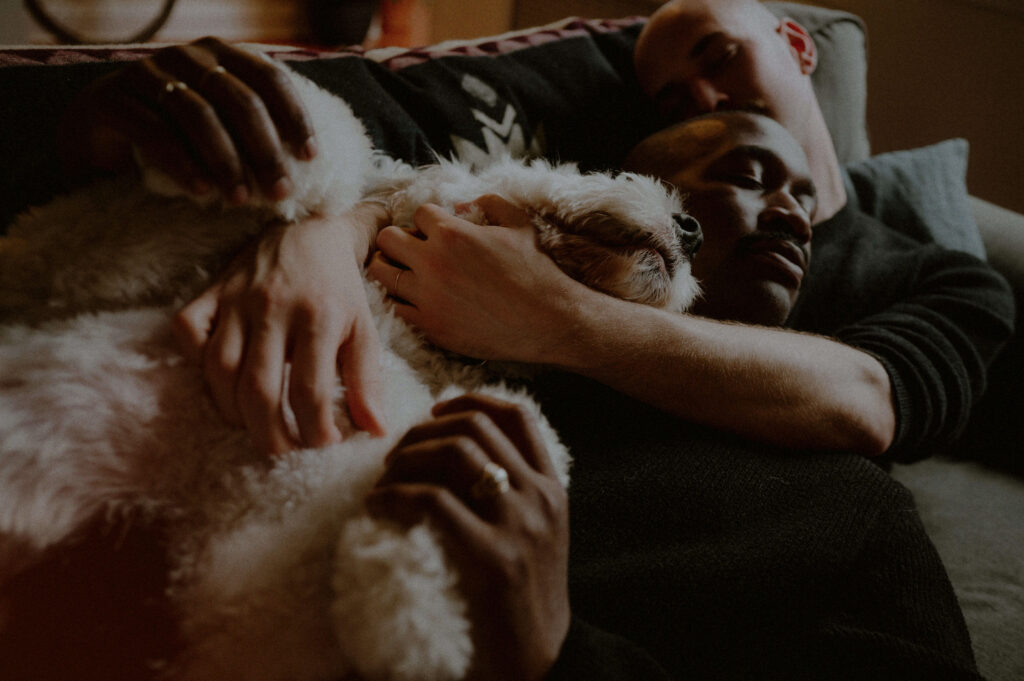 engagement session with dog