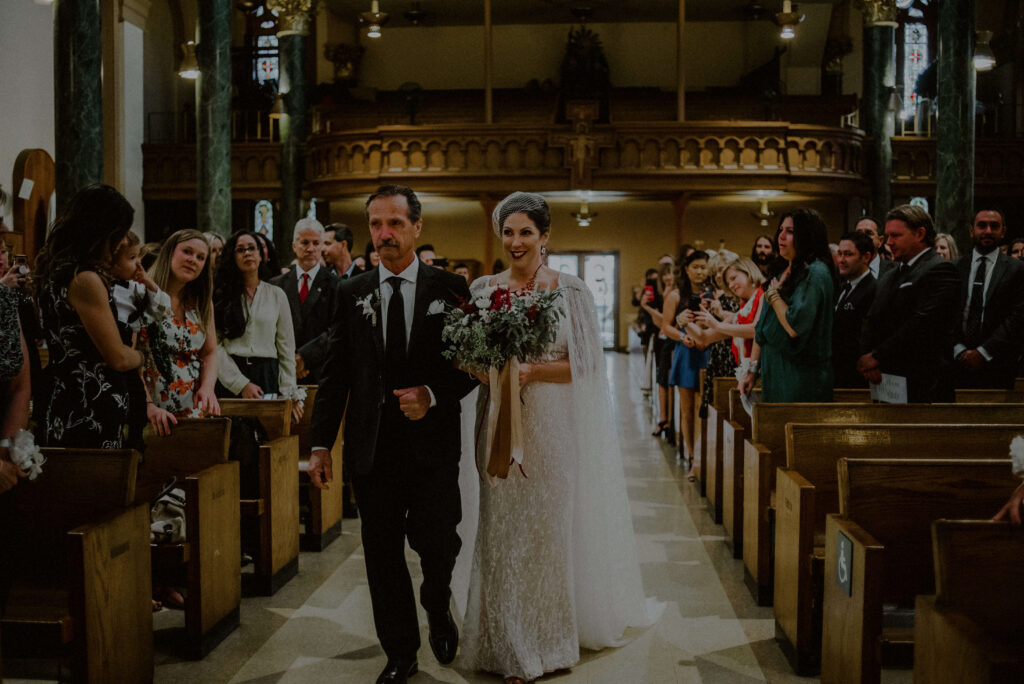 first look walking down the aisle