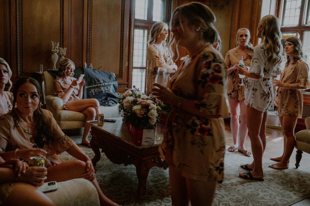 Wedding Photo of bride getting ready at Skylands Manor inside New Jersey Botanical Gardens by Carolina Rivera