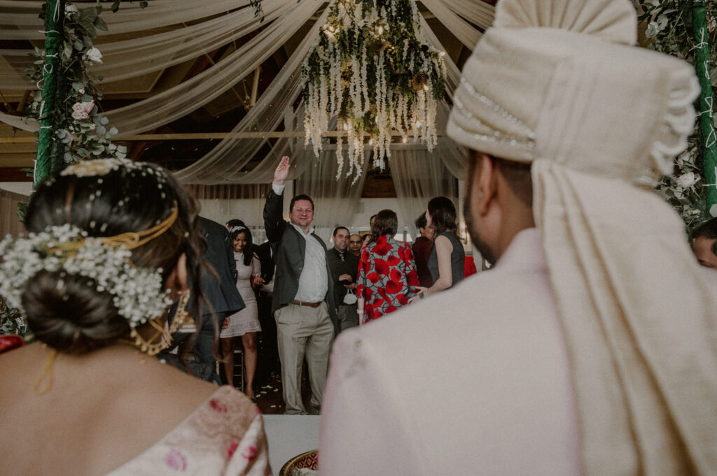 indoor indian wedding ceremony at liberty house restaurant in nj