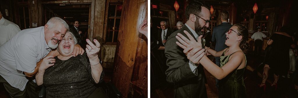 wedding guests enjoying reception dancing